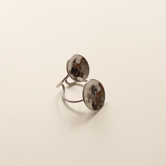 Anillo doble circulo plata