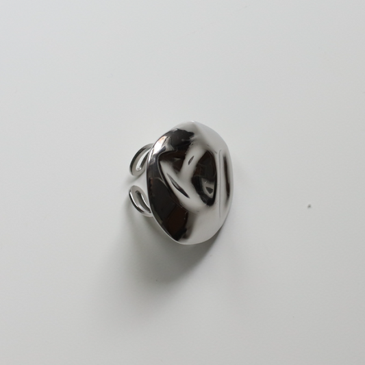 Anillo oquedad circulo plata