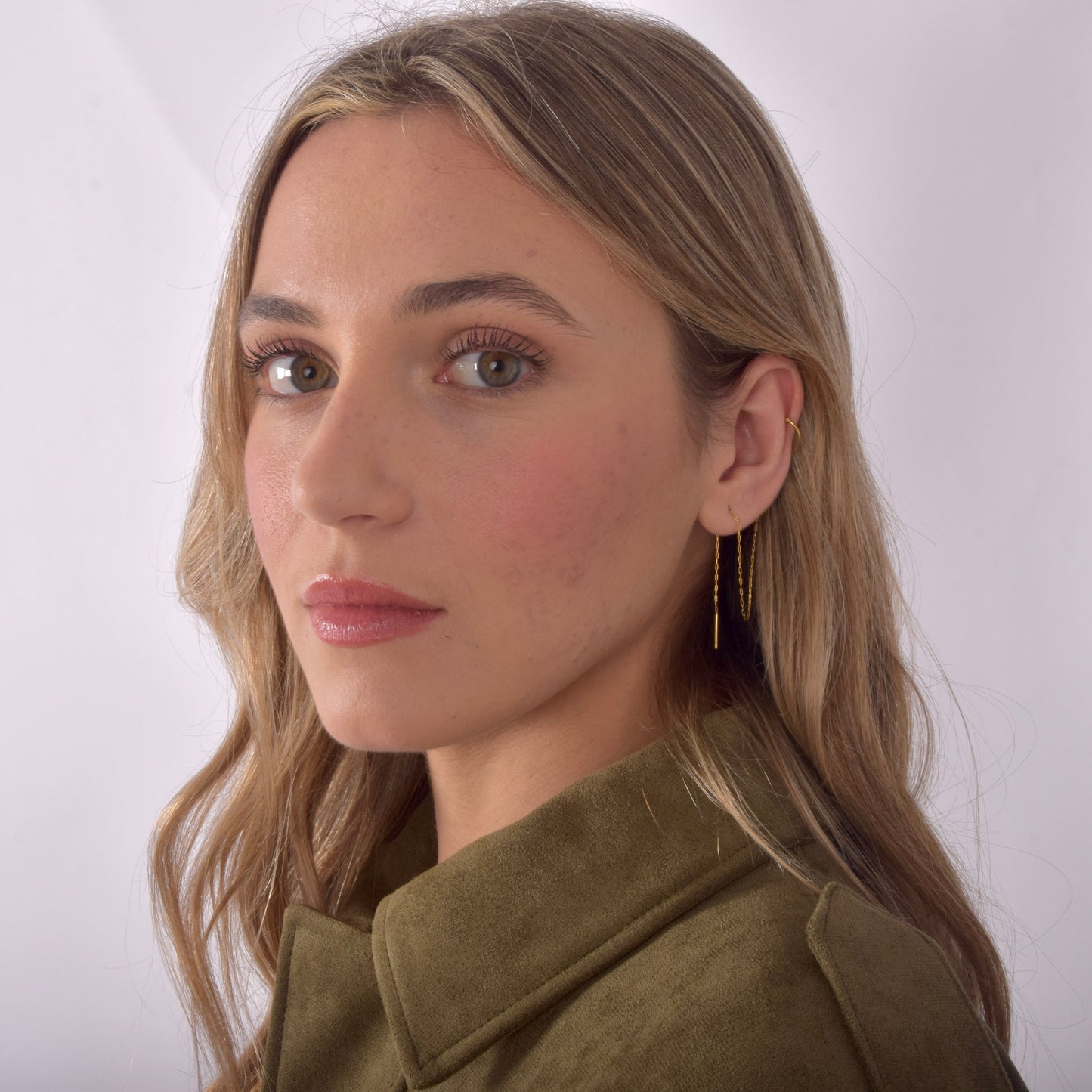 Pendiente cadena earcuff oro