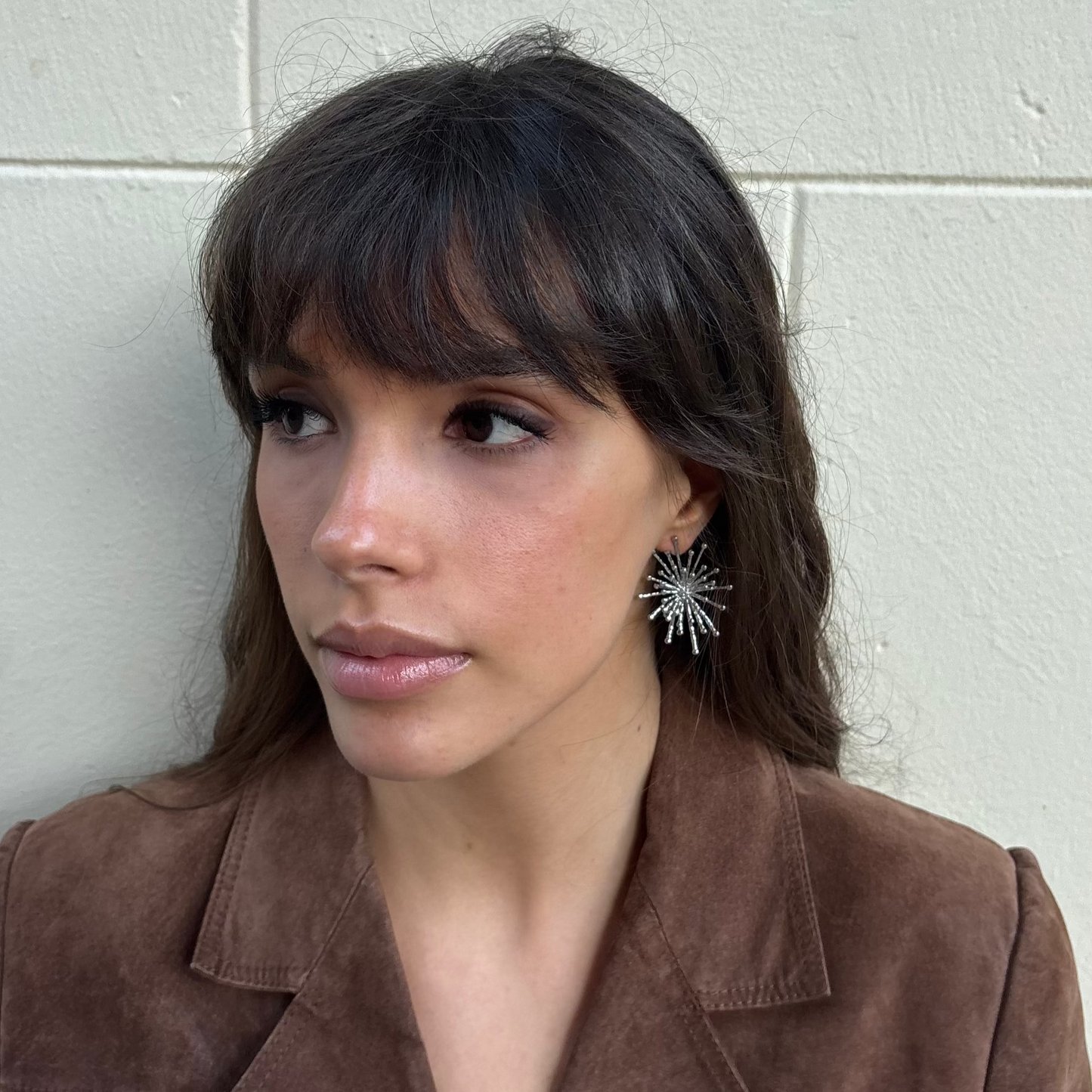 Pendientes destello plata