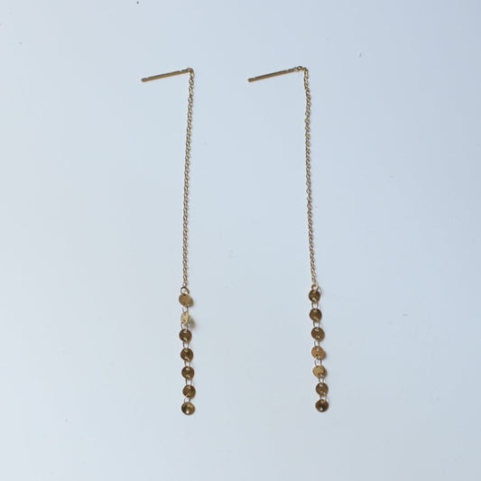 Pendientes círculos cascada oro