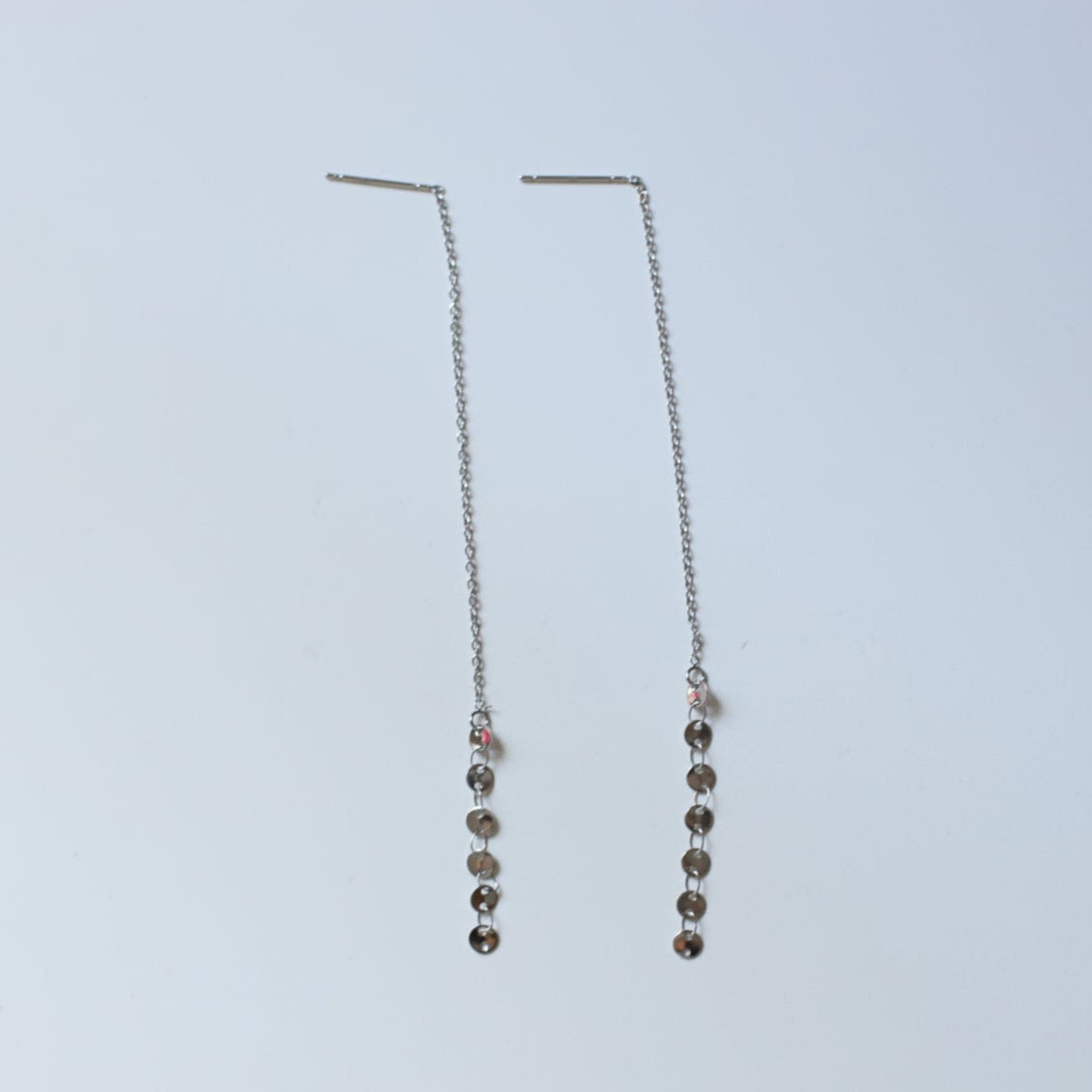 Pendientes círculos cascada plata