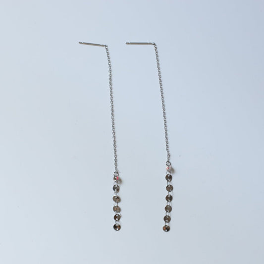 Pendientes círculos cascada plata