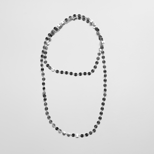 Collar mini cuentas circulares plata