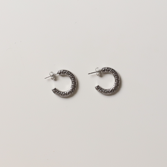 Aro rugoso mini plata