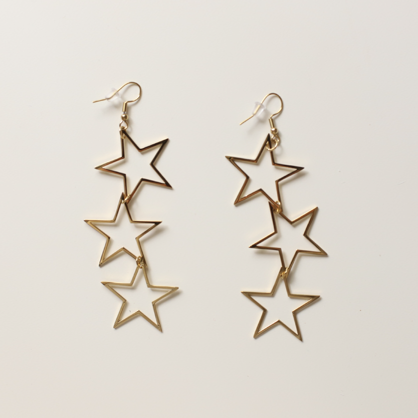 Pendientes estrellas silueta oro