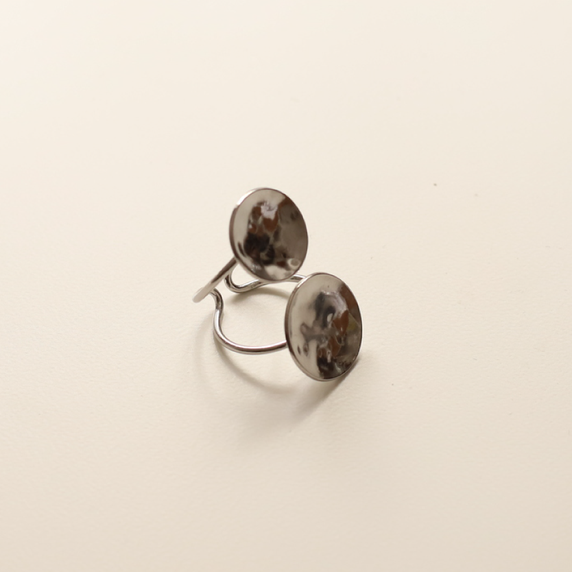 Anillo doble circulo plata