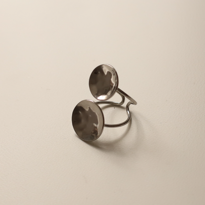Anillo doble circulo plata
