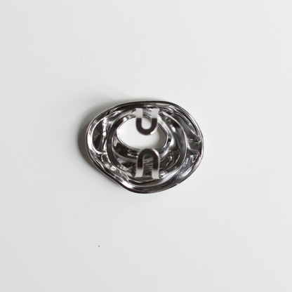 Anillo oquedad ovalo plata