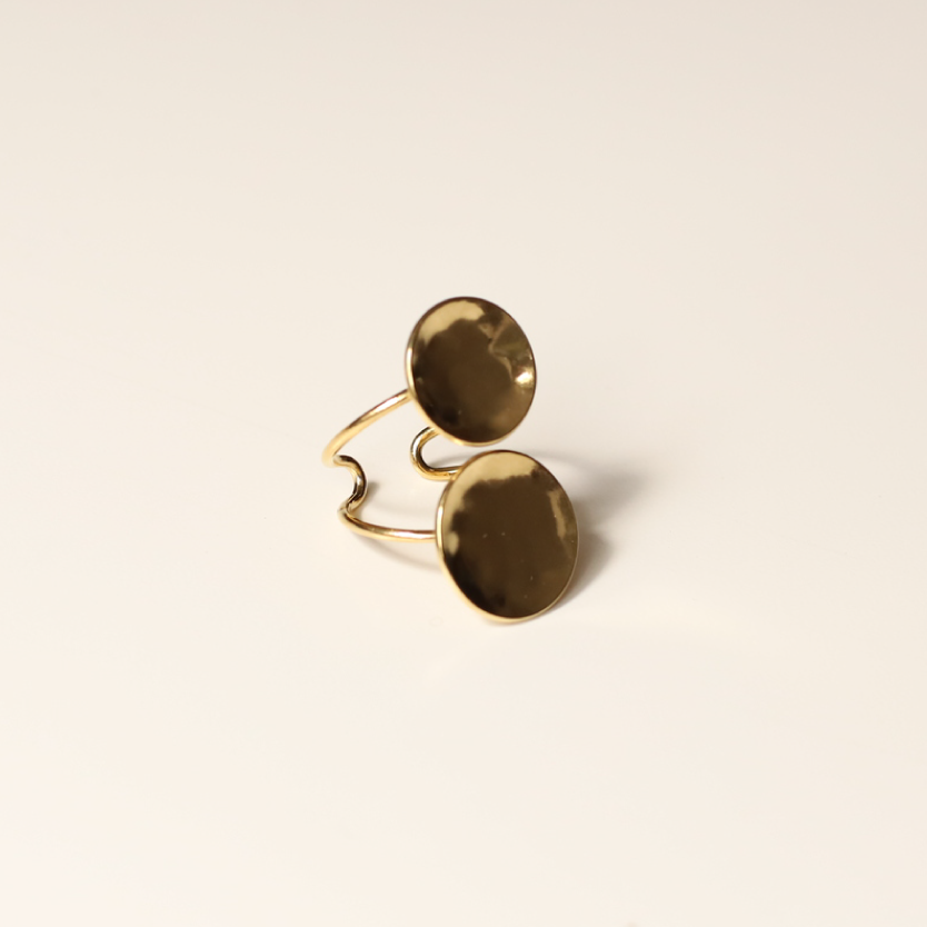 Anillo doble circulo oro