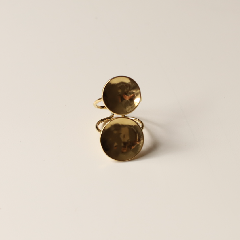 Anillo doble circulo oro