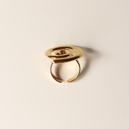 Pack pendientes + anillo espiral oro