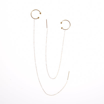 Pendiente cadena earcuff oro