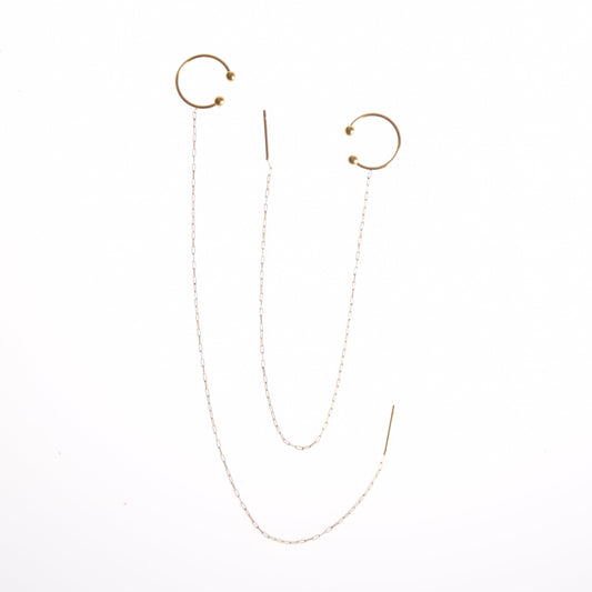 Pendiente cadena earcuff oro