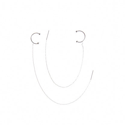 Pendiente cadena earcuff plata