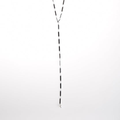 Collar eslabón perla plata