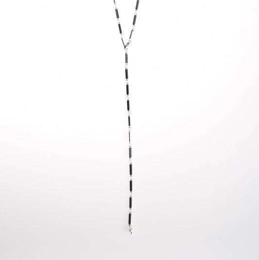 Collar eslabón perla plata