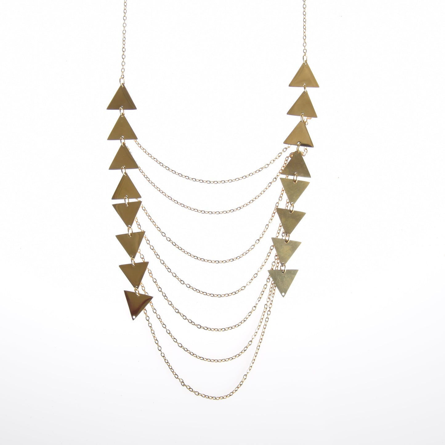 Collar multi cadenas pinchos oro