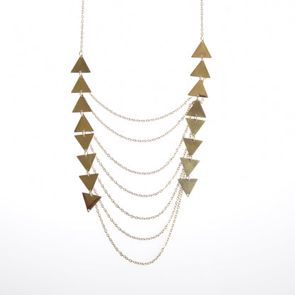 Collar multi cadenas pinchos oro