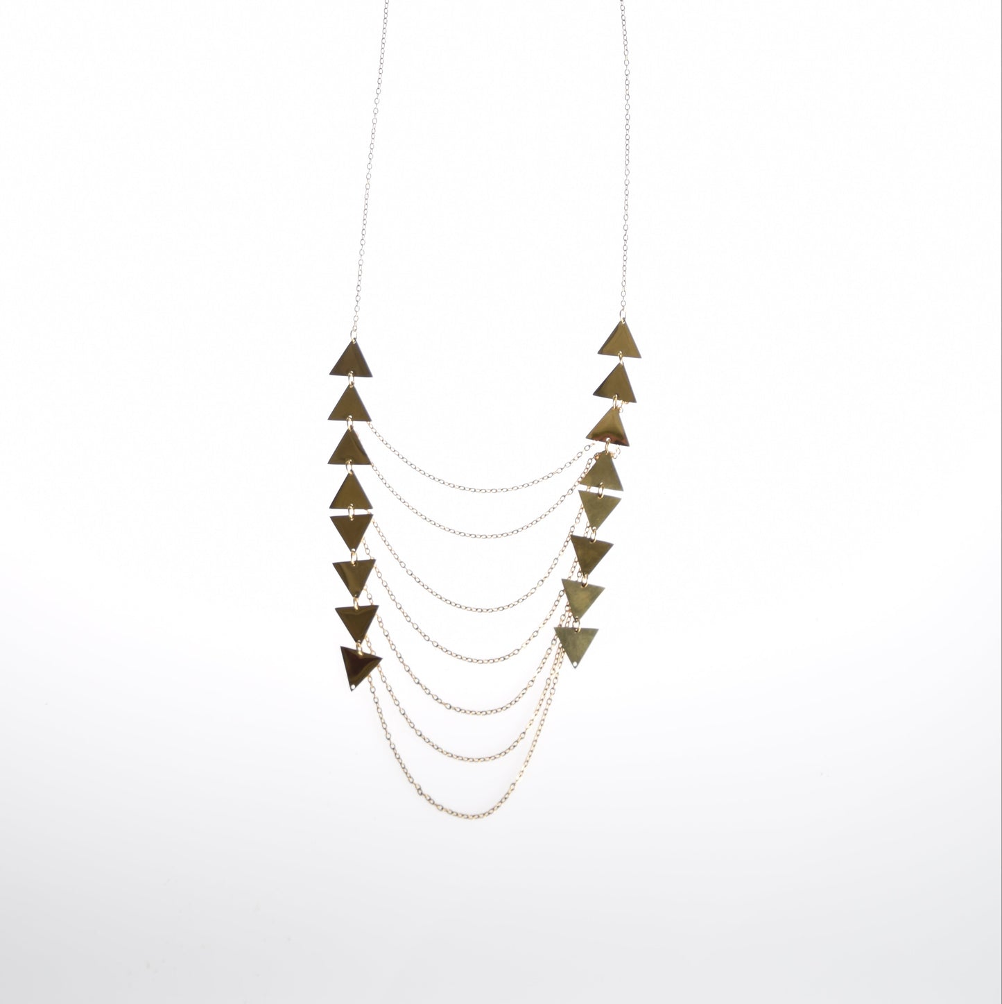 Collar multi cadenas pinchos oro