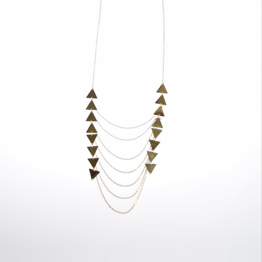 Collar multi cadenas pinchos oro