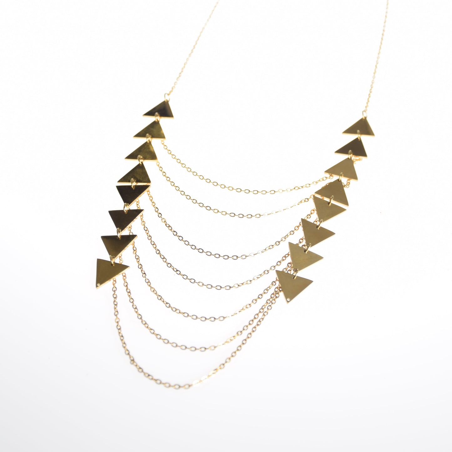 Collar multi cadenas pinchos oro