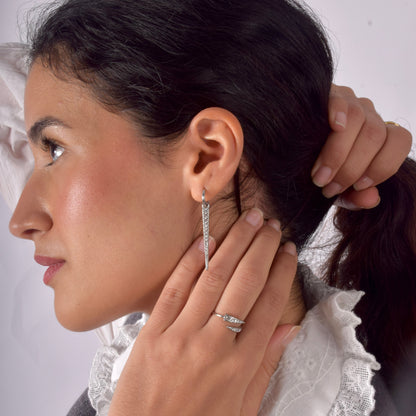 Pendiente pincho plata