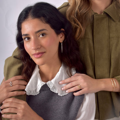 Pendiente pincho plata