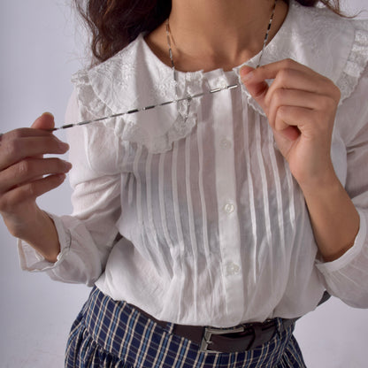 Collar eslabón perla plata