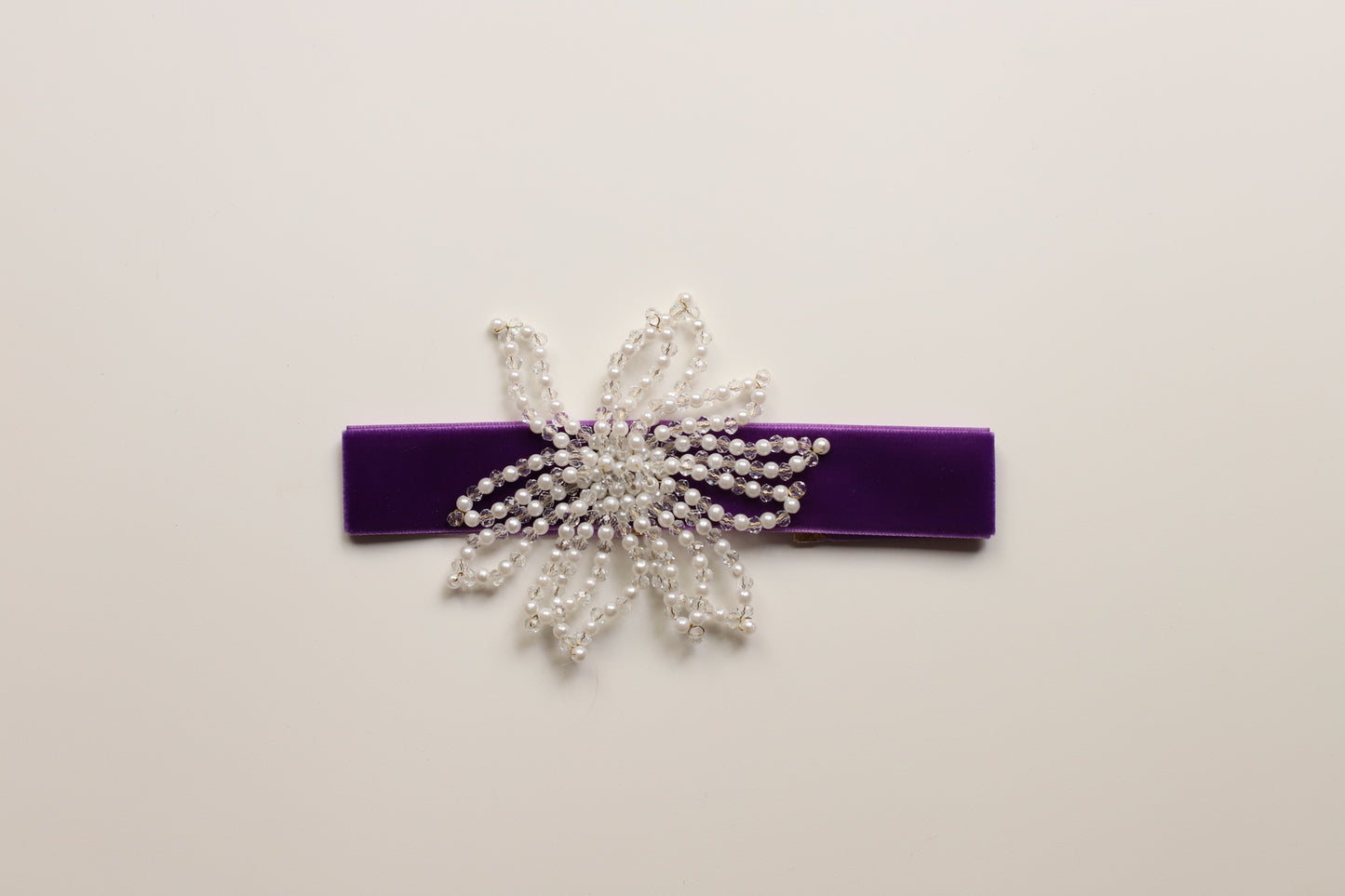 Chocker flor perla morado