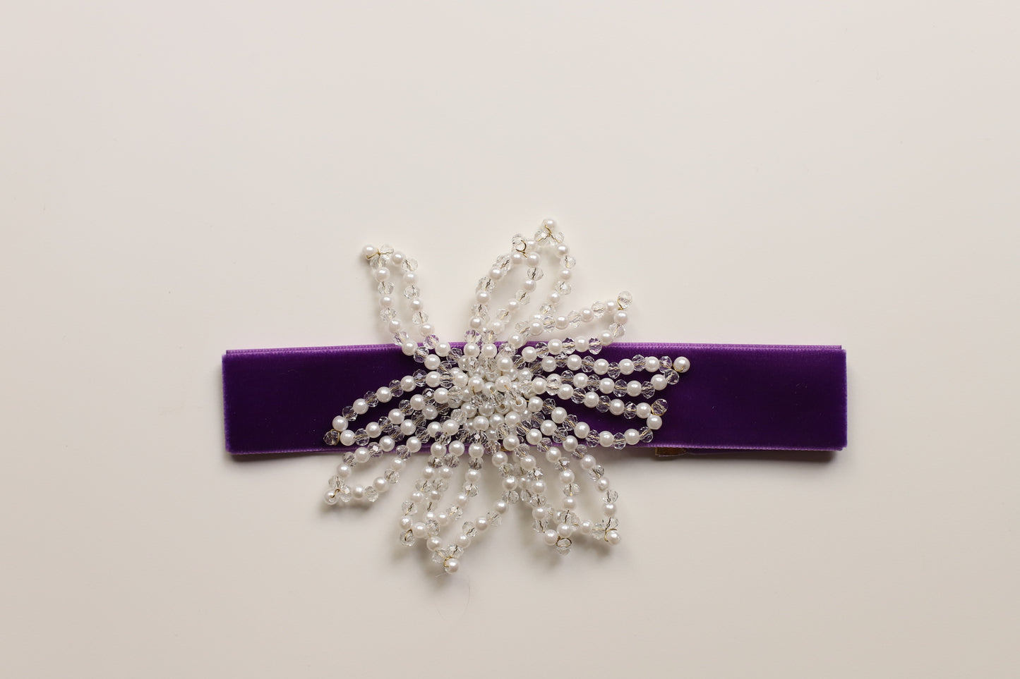 Chocker flor perla morado