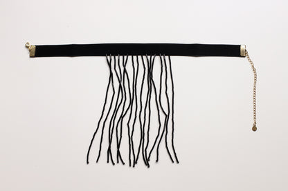 Chocker abalorios cascada negro