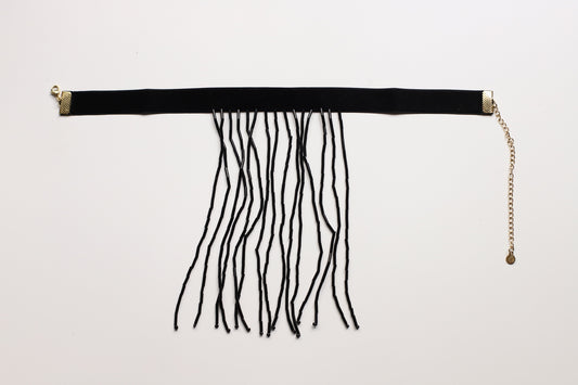 Chocker abalorios cascada negro