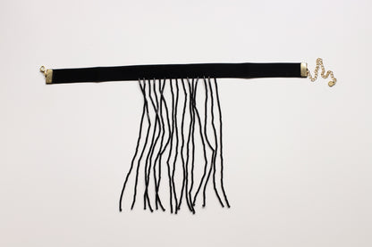 Chocker abalorios cascada negro