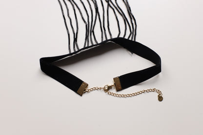 Chocker abalorios cascada negro
