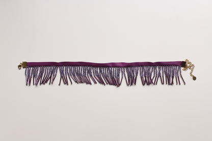 Chocker abalorios cascada mini morado
