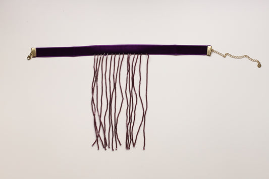 Chocker abalorios cascada morado