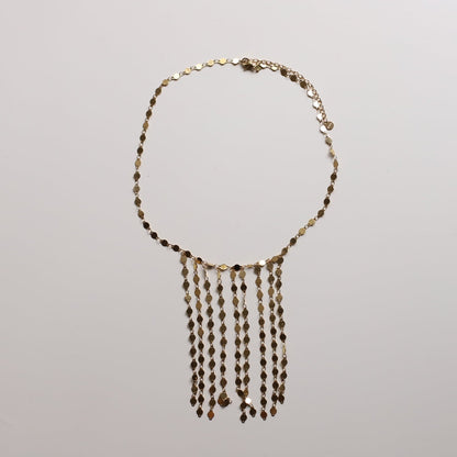 Collar cascada cuentas oro