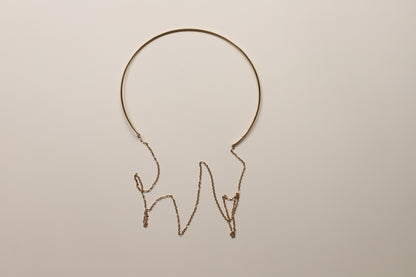 Chocker cadena fina larga oro