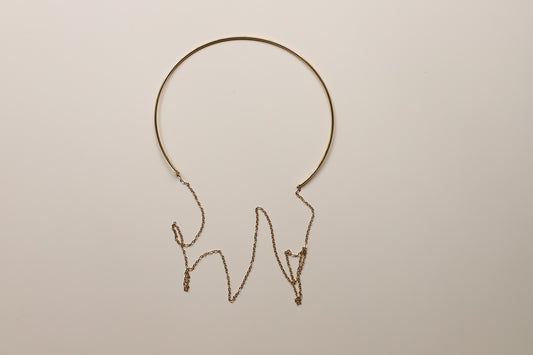 Chocker cadena fina larga oro
