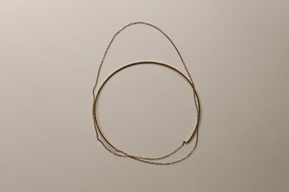 Chocker cadena fina larga oro