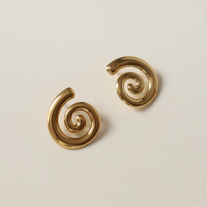 Pack pendientes + anillo espiral oro