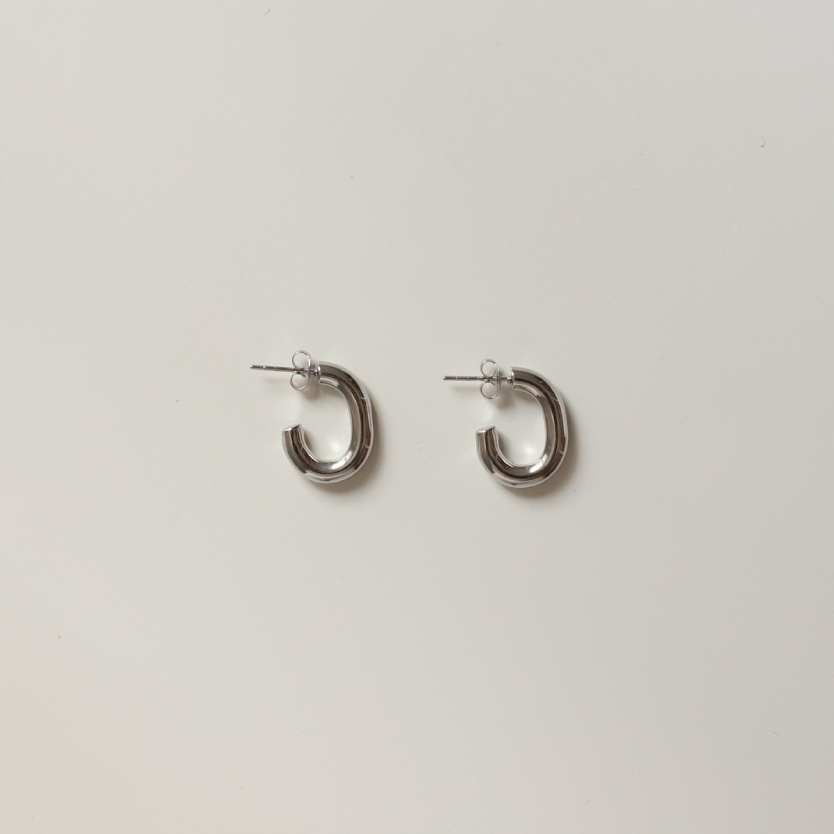 Aro mini ovalado plata