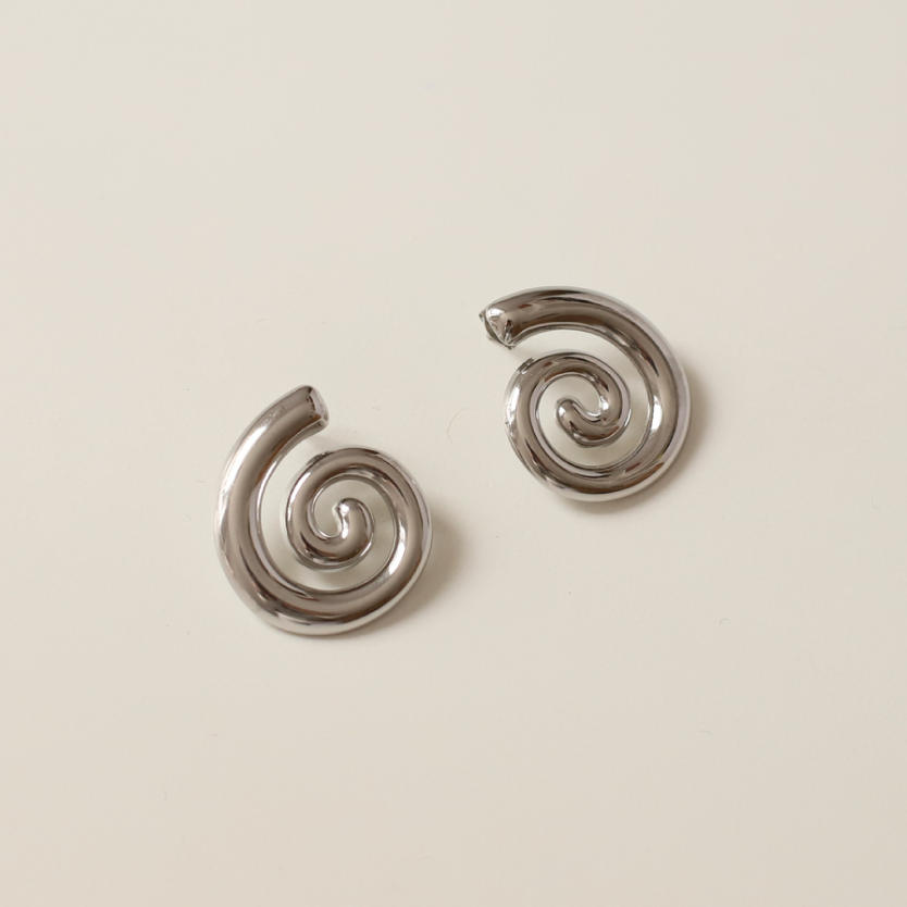 Pendientes espiral plata